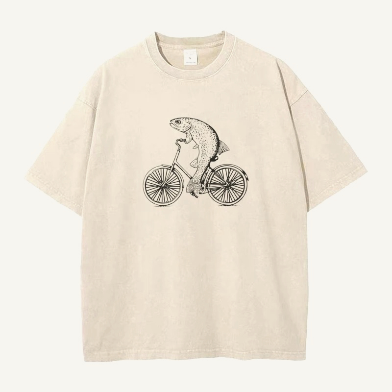 Summer Days Clothing - Washed Shirt, Bicycle Trout Valentine's Day
