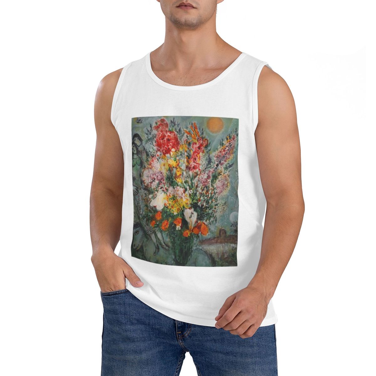 Summer De Clothing - 100% Cotton Marc Chagall Bouquet De