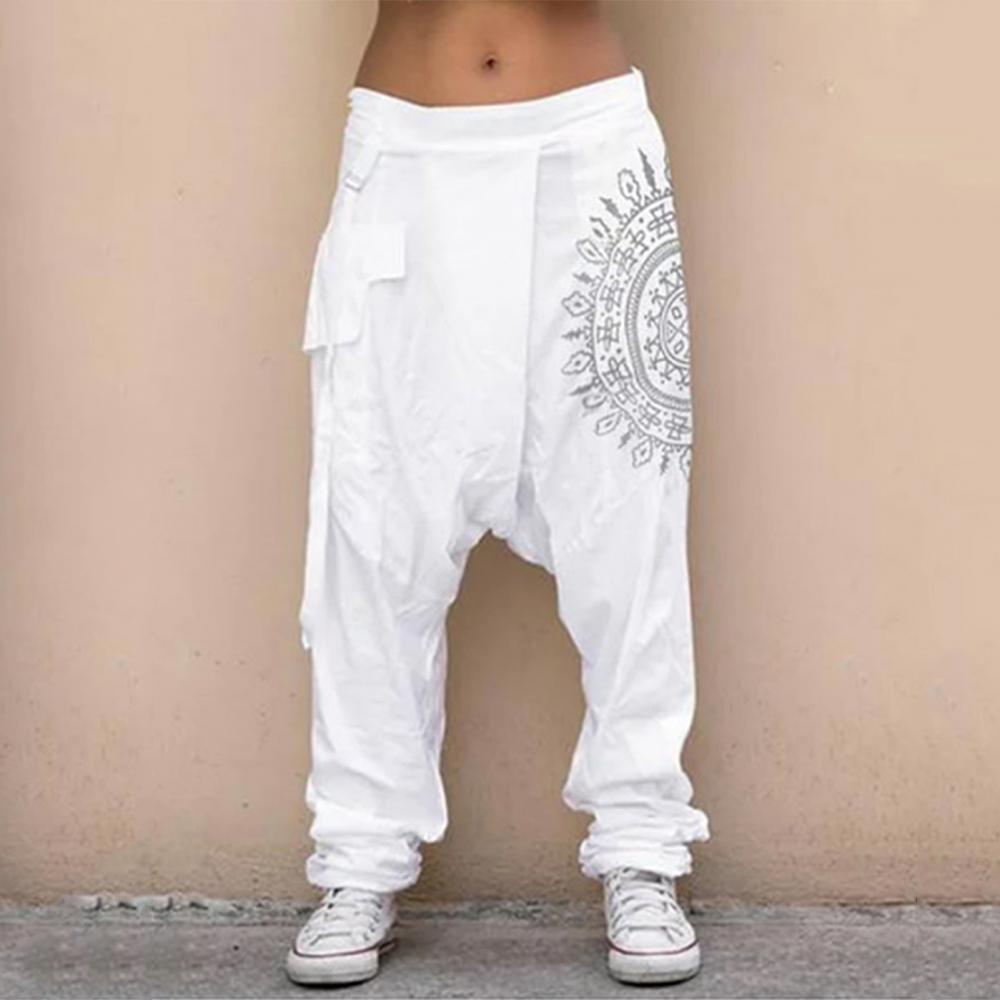 Summer Clothing Drop - Retro Printed Women Loose Pants Low
