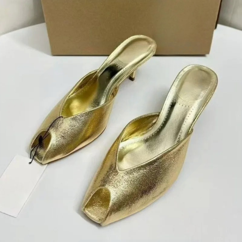Summer Clothing Stores - Women's Pumps Designer Gold Women Mules