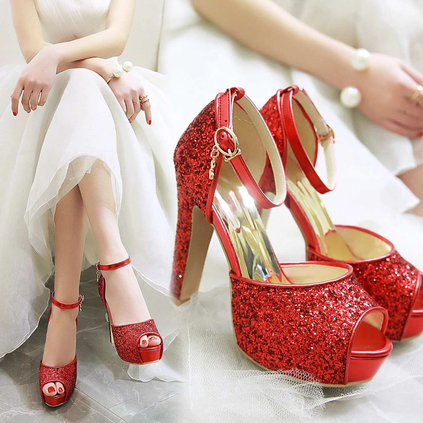 Silver Summer Women High Heel  - огляд і ціна Summer Clothing Fabric