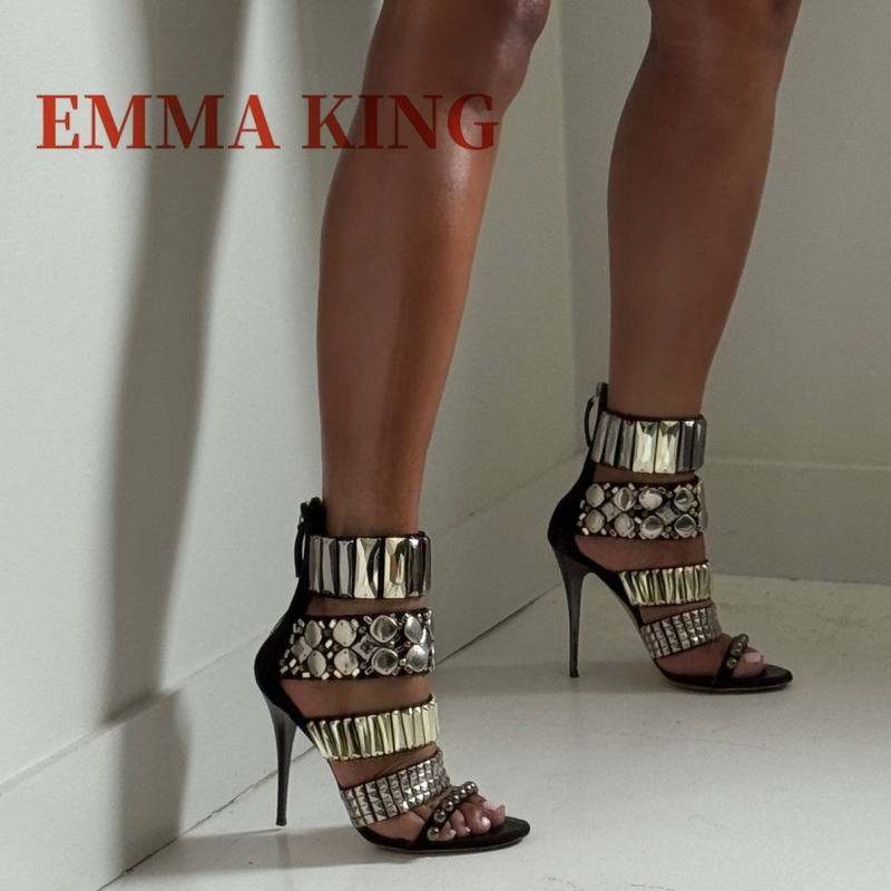 Black Embellished Ankle Strap  - огляд і ціна Summer Clothing Stores