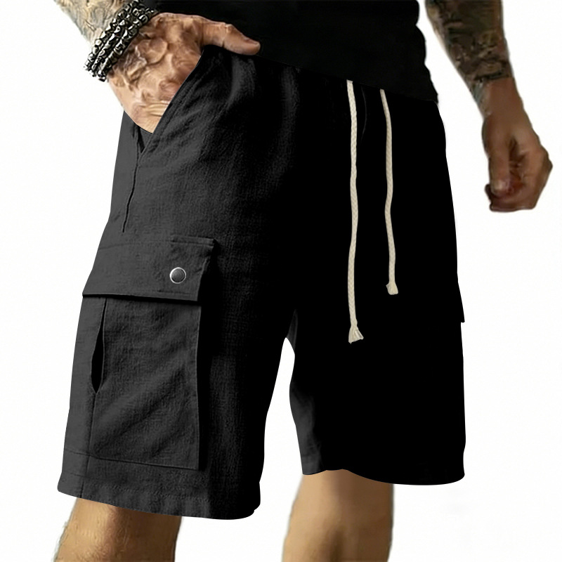European and American Multi-Po - огляд і ціна Linen Shorts Men