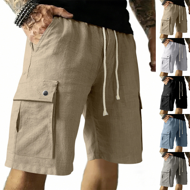 European and American Multi-Po - огляд і ціна Linen Shorts Men