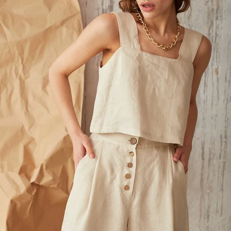 Vintage Cotton Linen Women Tan - огляд і ціна Summer De Clothing