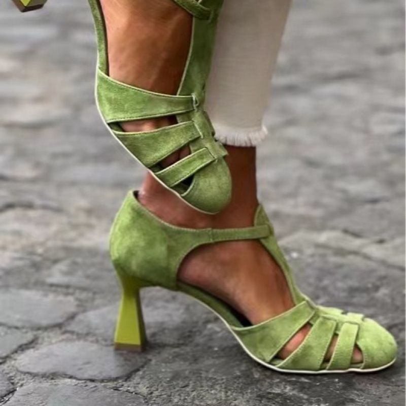 Women's Green Suede Kitten Hee - огляд і ціна Summer Clothing Stores