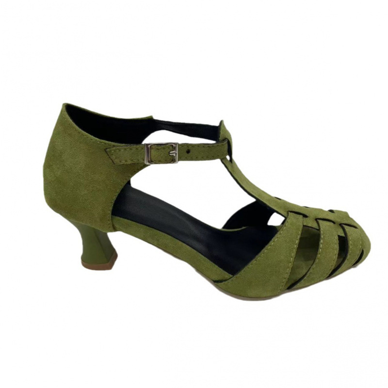 Women's Green Suede Kitten Hee - огляд і ціна Summer Clothing Stores