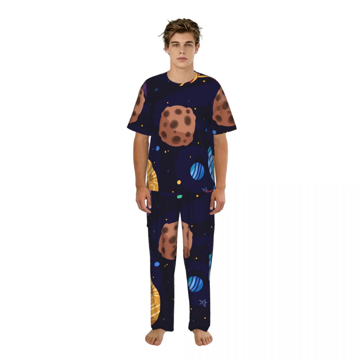 Men Pajamas Suit Short Sleeved - огляд і ціна Summer Clothing Cartoon