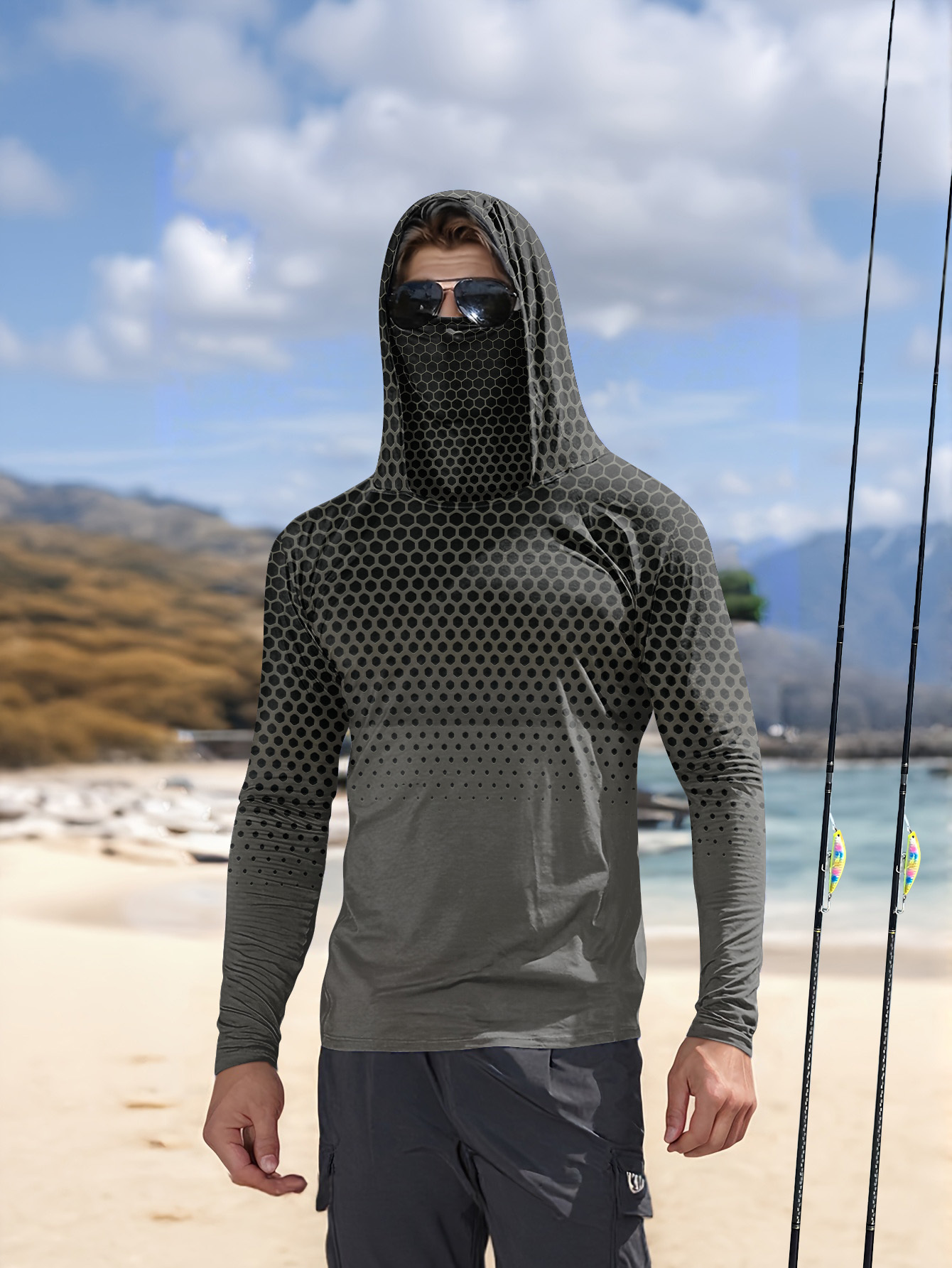 Men Hood Fishing Shirt long sl - огляд і ціна Summer Clothing