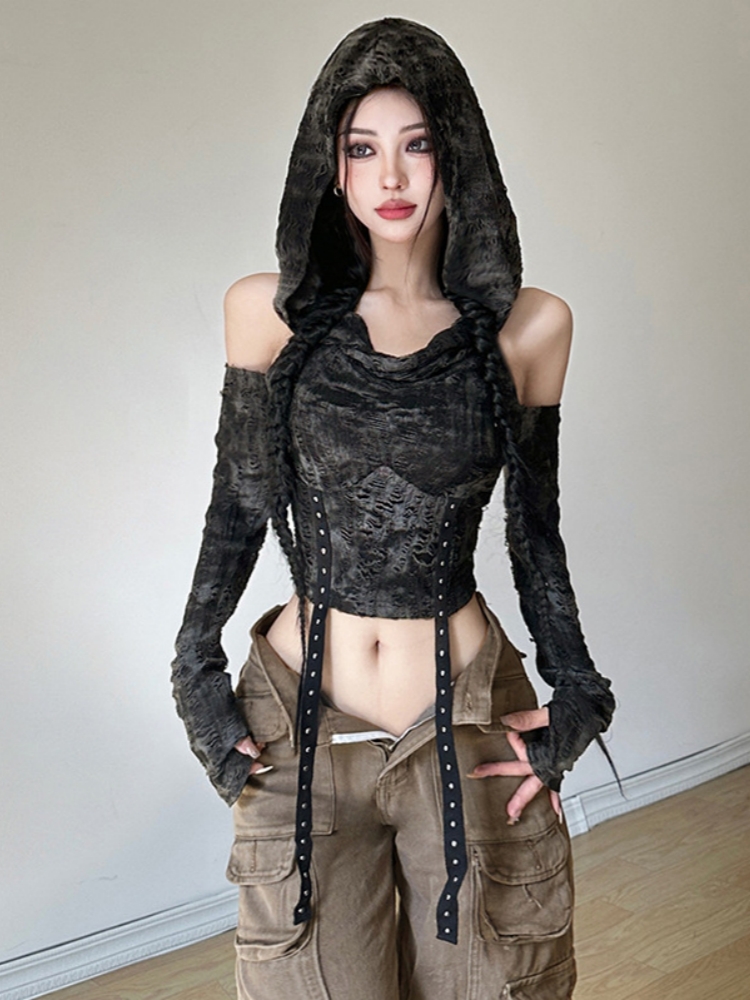 Hooded Y2k Top For Women Cloth - огляд і ціна Summer De Clothing