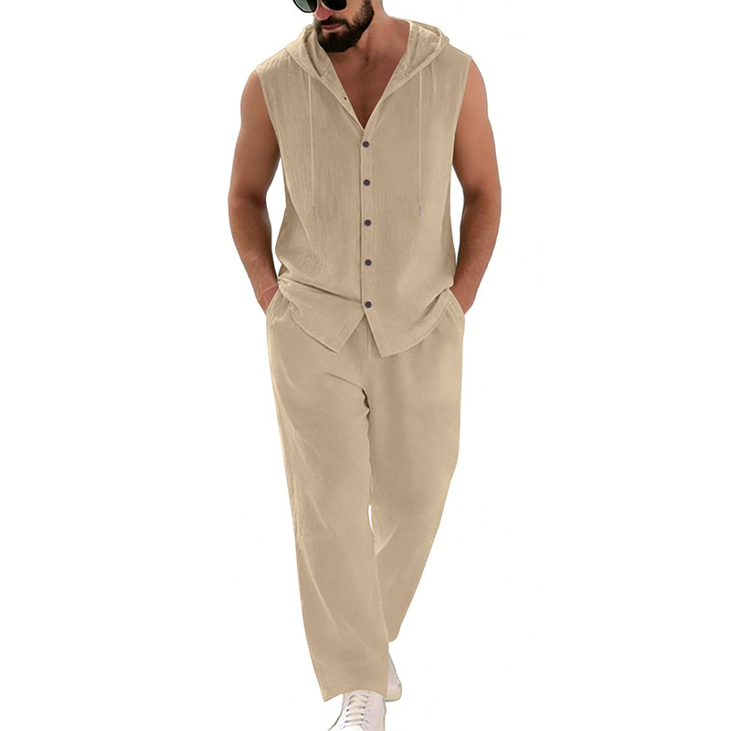 Men's Casual Linen Suit Hooded - огляд і ціна Summer Clothing