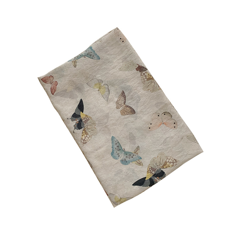 Butterflies Print on Beige Pin - огляд і ціна Summer Clothing Fabric