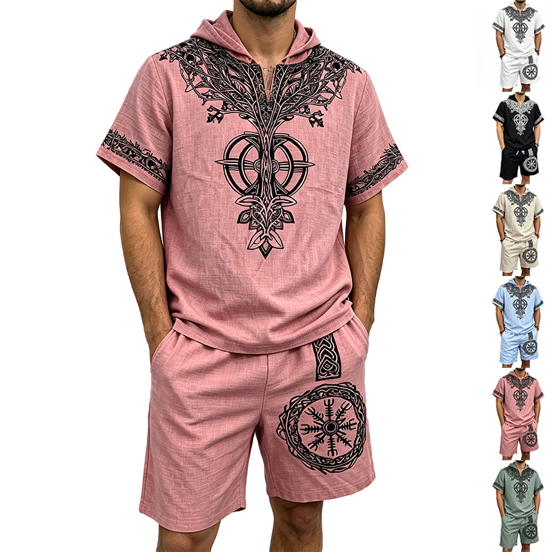 Men Linen Look Viking Tree Pri - огляд і ціна Linen Shorts Men