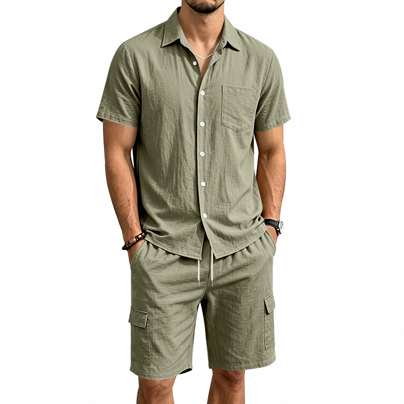 Men Summer American Linen Two  - огляд і ціна Linen Shorts Men