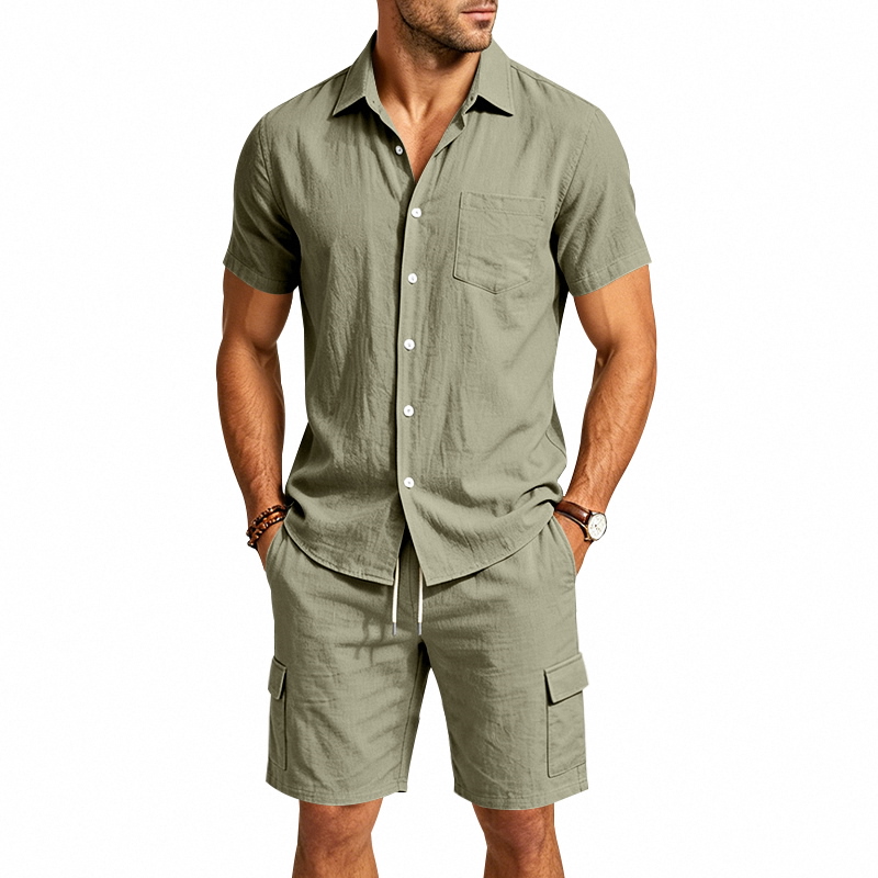 Men Summer American Linen Two  - огляд і ціна Linen Shorts Men
